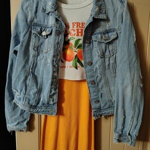 Boom Boom Jeans Light Blue Distressed Denim Jacket